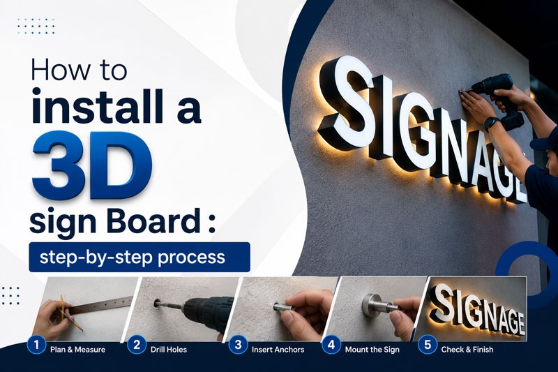 3D sign board installation guide – step-by-step process